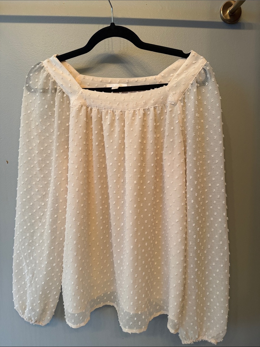 Swiss Dot Blouse in Ivory